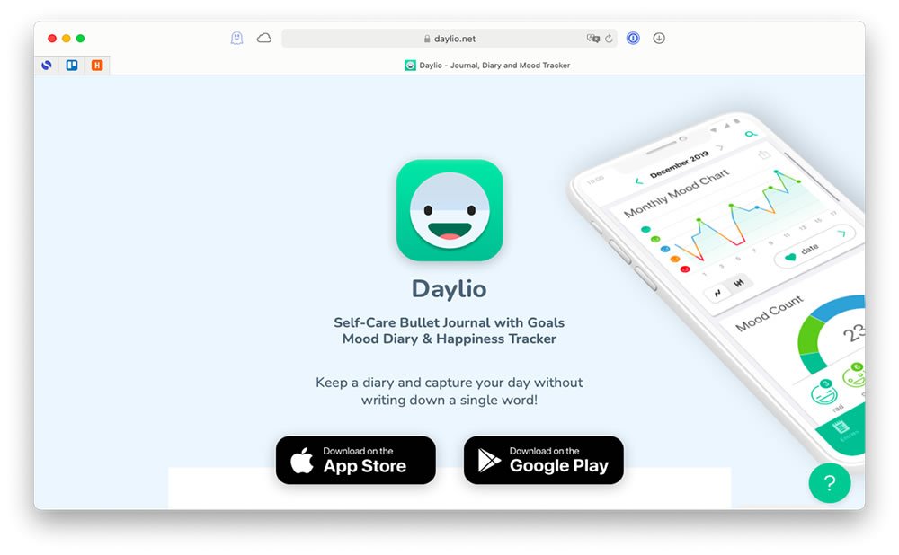Aplicacion DAYLIO para usarse como RASTREADORES de ANIMO